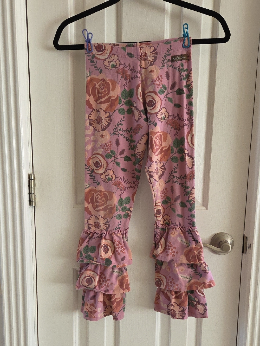 Matilda Jane Dusty Rose Pink Floral Ruffle Leggings